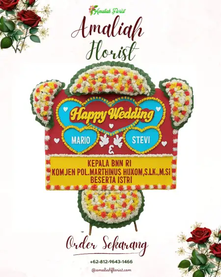 Papan Bunga Pernikahan Cihideung